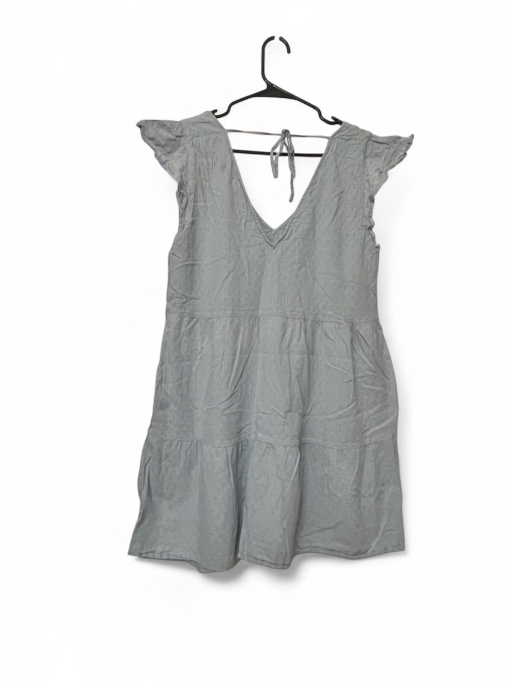 Abercrombie & Fitch Light Blue V-Neck Tiered Dress